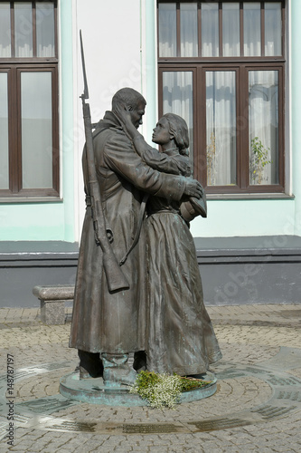 MOSCOW, RUSSIA. A monument "Farewell of the Slav" about the Belarusian station