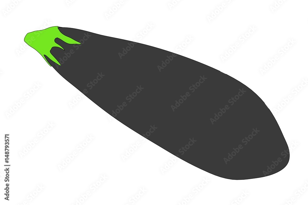2d cartoon illustration of eggplant