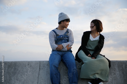 young attractive asian couple