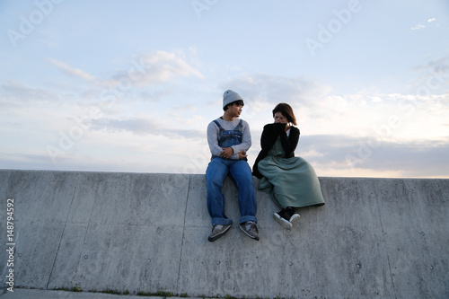 young attractive asian couple