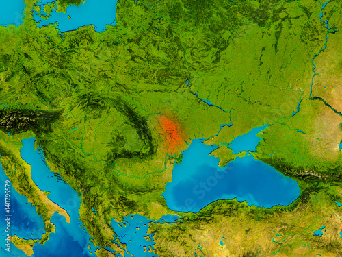 Moldova on physical map
