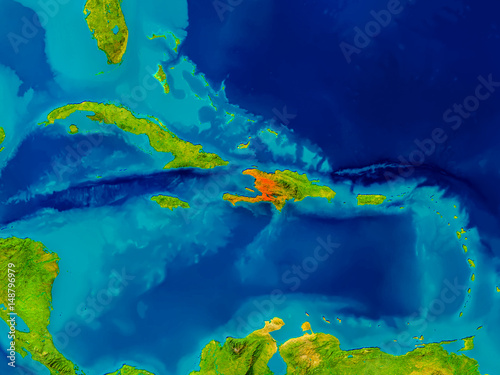 Haiti on physical map