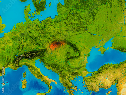 Slovakia on physical map