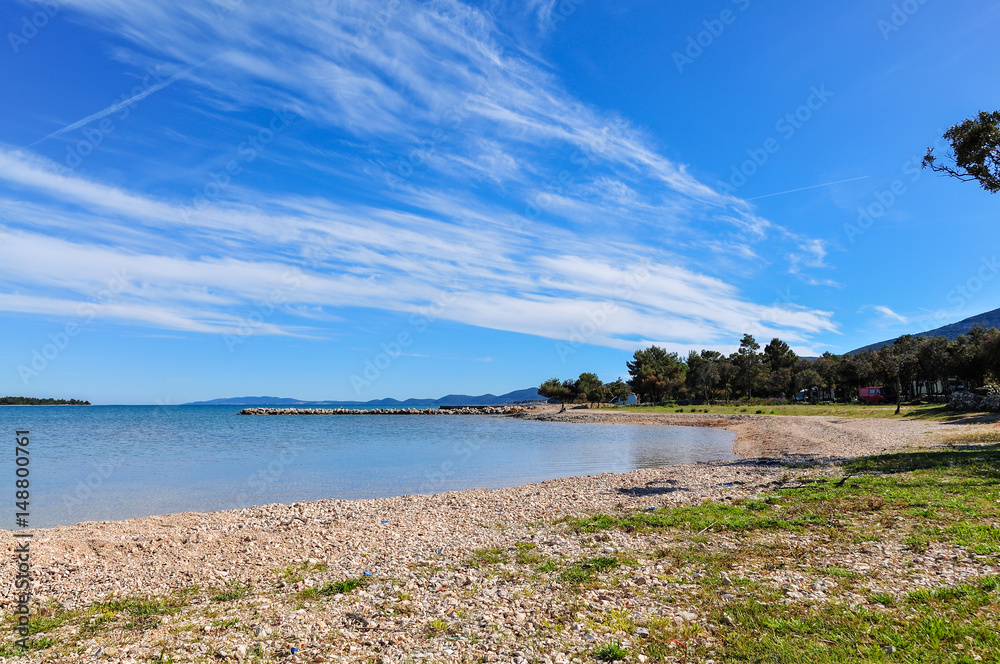 Beach in Camp Lopari in Nerezine Beach in Camp Lopari in Nerezine
