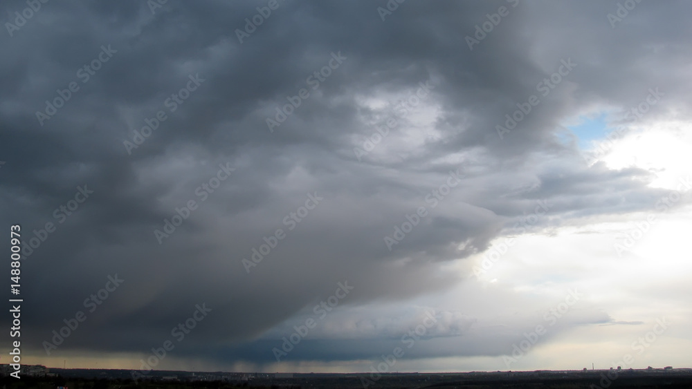 Dramatic storm clouds panorama