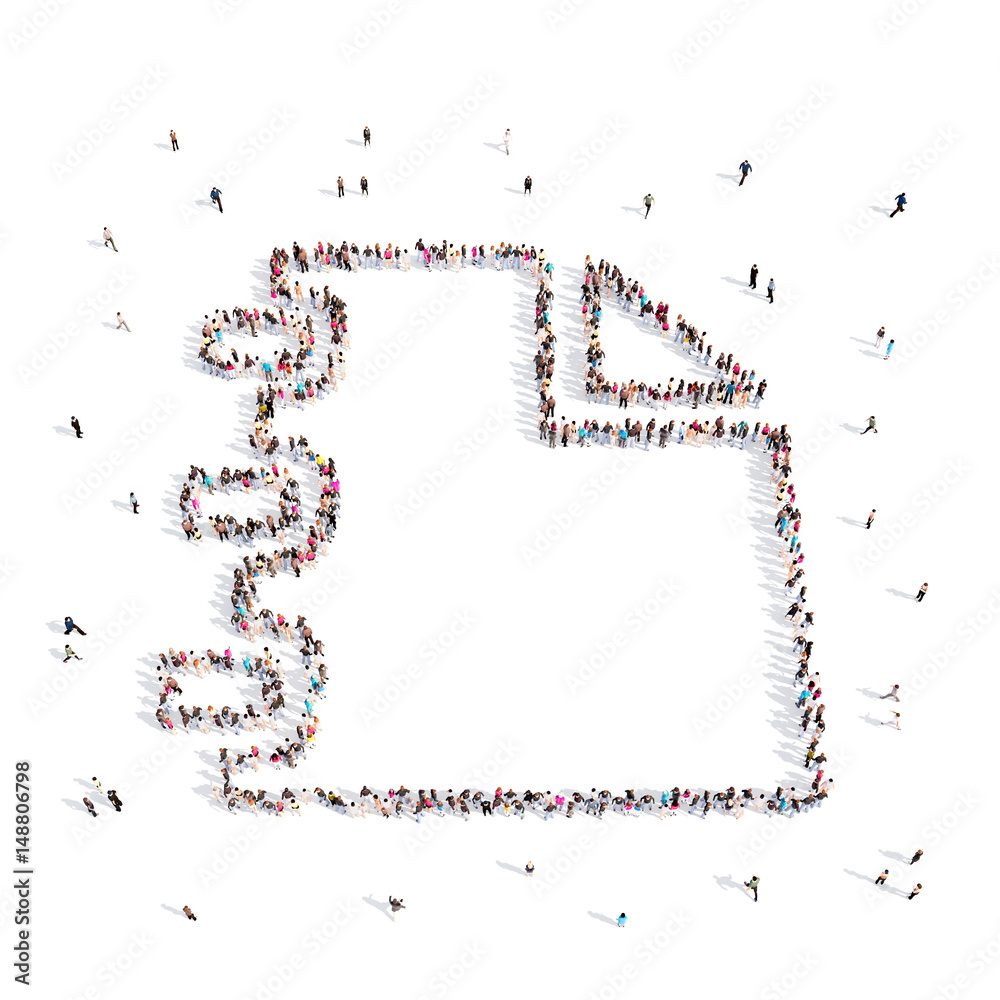 People walking in paper People walking in paper