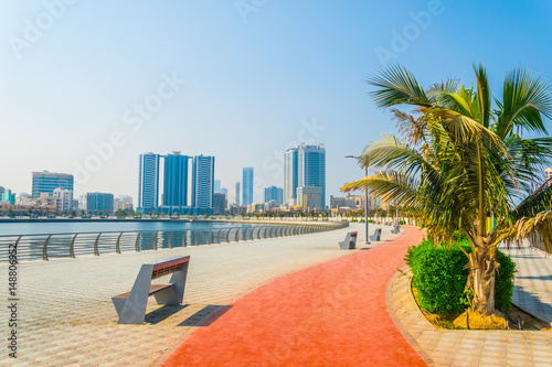 seaside promenade in Ajman, UAE photo