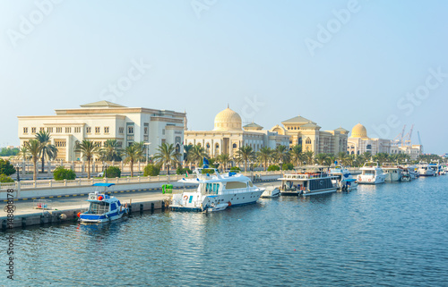 View of an administrative district of the Sharjah emirate, UAE