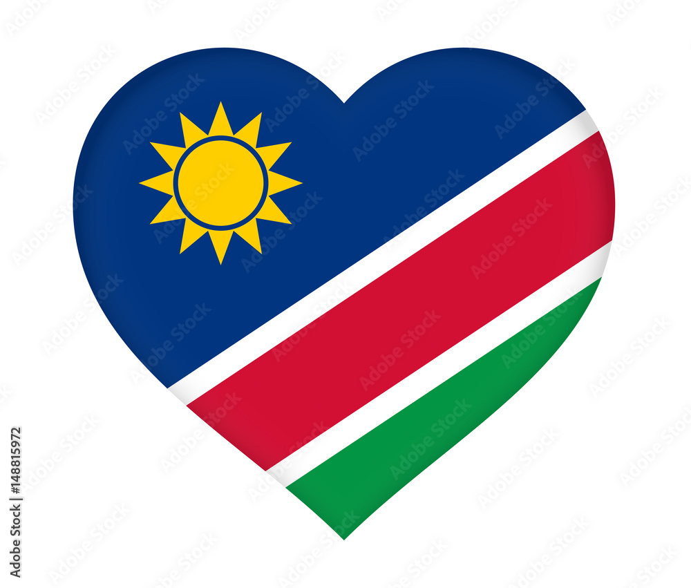 Fototapeta premium Flag of Namibia Heart
