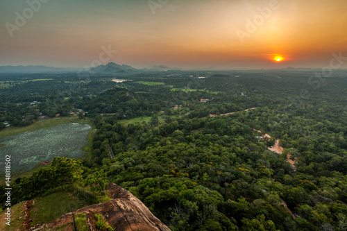 Panoramic view at sunset from Sigiriya