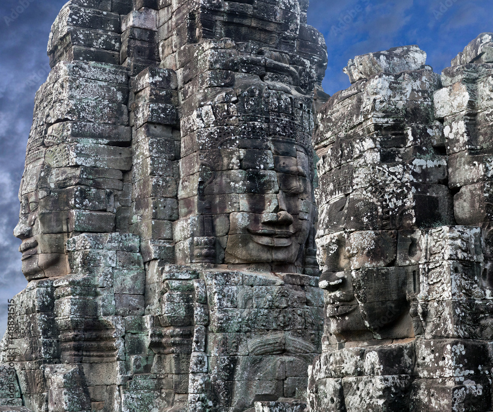 Ancient bas-relief of Prasat Bayon temple (late 12th - early 13th century) in Angkor Thom, Cambodia Ancient bas-relief of Prasat Bayon temple (late 12th - early 13th century) in Angkor Thom, Cambodia