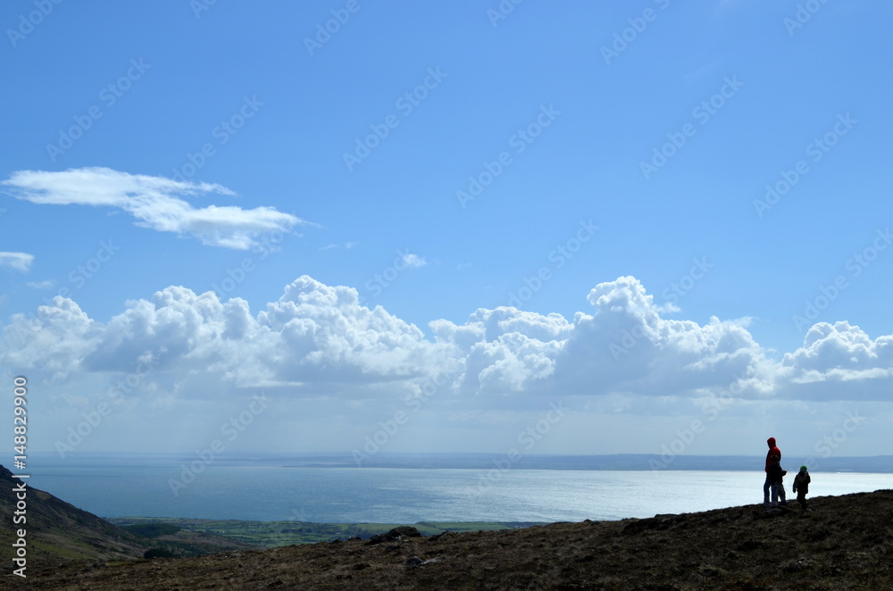 Hiking on the Cooley Peninsula, Co Louth, Ireland - View south along the Ancient East coast