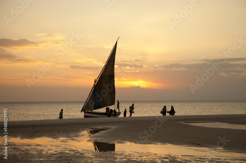 Dow at sunset in Mozambique
