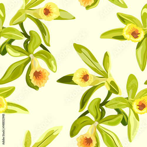 Vanilla flowers seamless texture