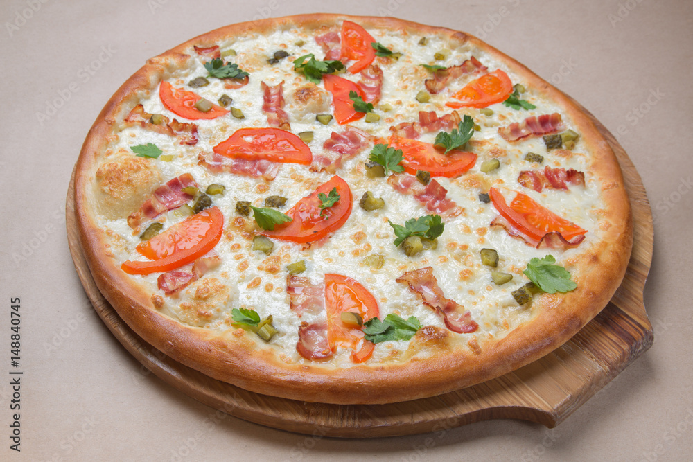 Delicious italian pizza on the table Delicious italian pizza on the table