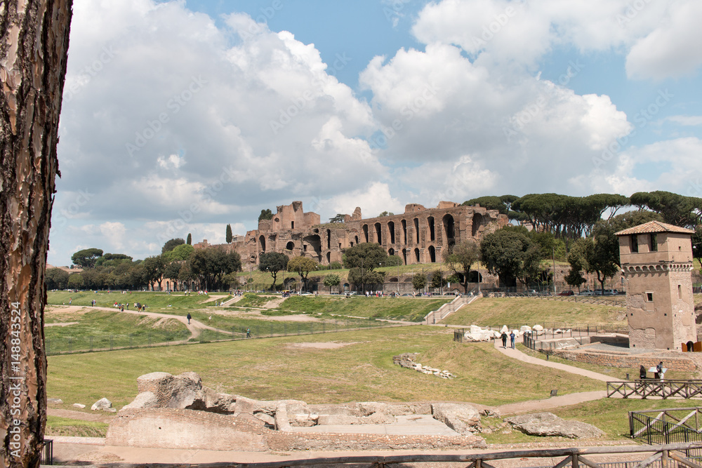 Circus Maximus and Temple of Apollo Palatinus in Rome