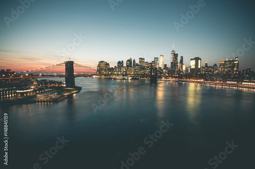 Evening Gloom around Brooklyn Bridge and Manhattan - New York © TIMDAVIDCOLLECTION