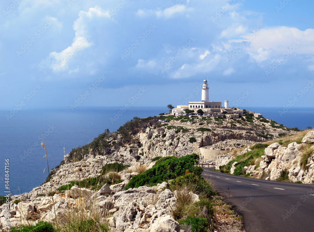 View to lighthouse of Cap Fomentor (Mallorca)