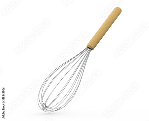 Wire whisk isolated on white background 3D render