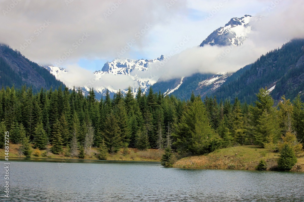 Cascade Mountains at Gold Creek Pond, Washington