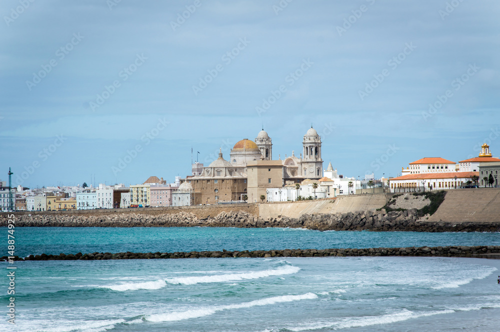 Old town in Cadiz on a sunny day in March 2017, Andalusia, Spain