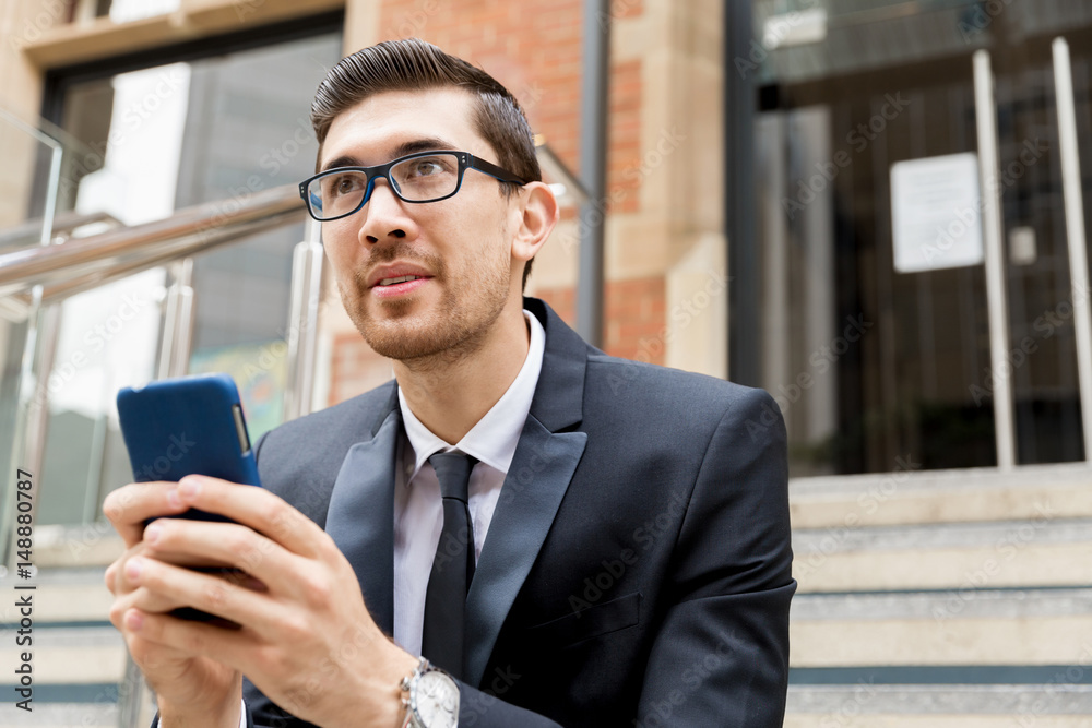 Portrait of handsome businessman outdoor Portrait of handsome businessman outdoor
