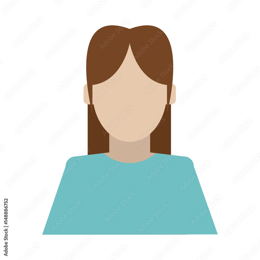 faceless woman with long brown hair icon image vector illustration design faceless woman with long brown hair icon image vector illustration design