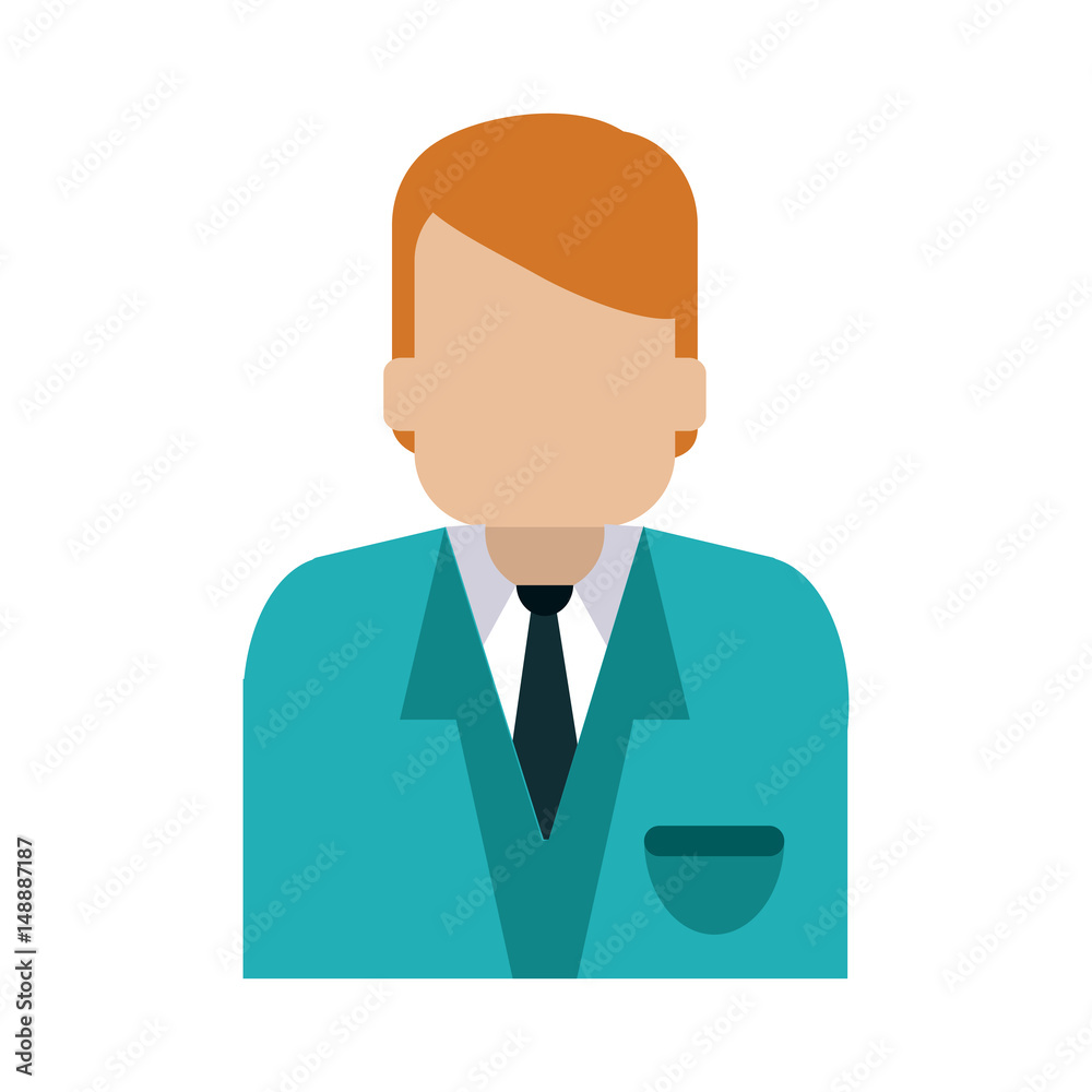 faceless man with blue uniform blazer icon image vector illustration design 