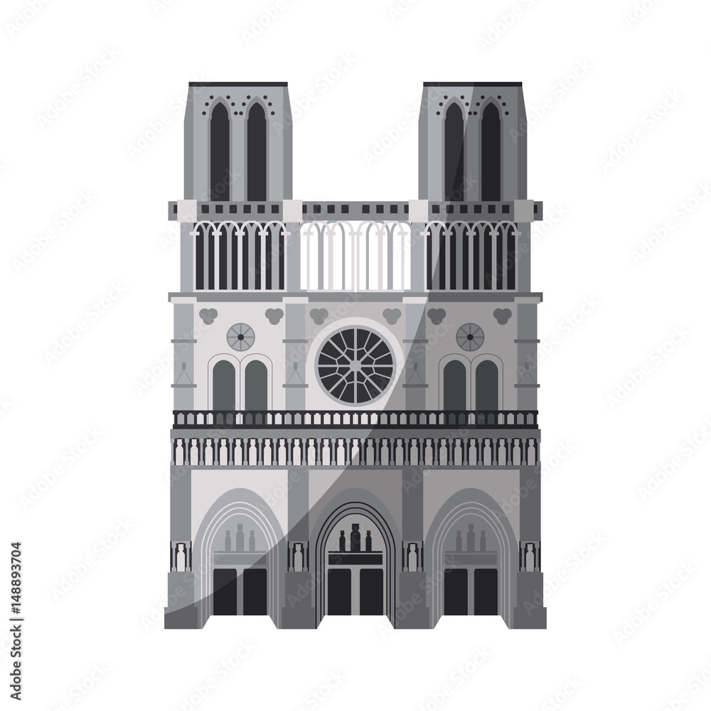 Fototapeta premium notre dame de paris cathedral icon image vector illustration design