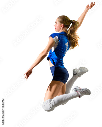 Young girl volleyball player (without ball)