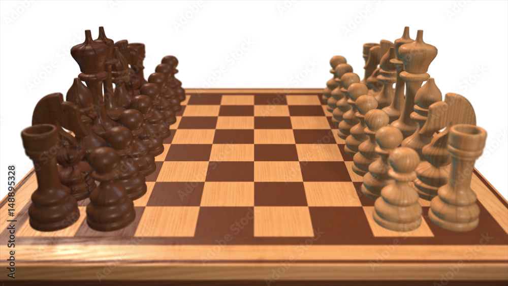 chess set with white background 3d illustration chess set with white background 3d illustration