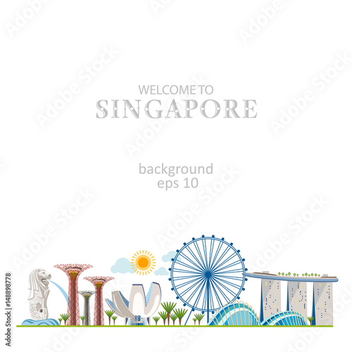 singapore panorama horizontal view city street background cityscape set design info photo