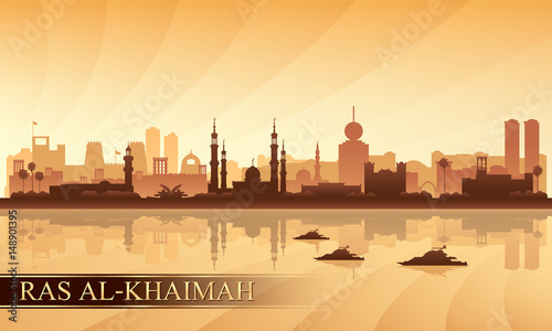 Ras al-Khaimah city skyline silhouette background