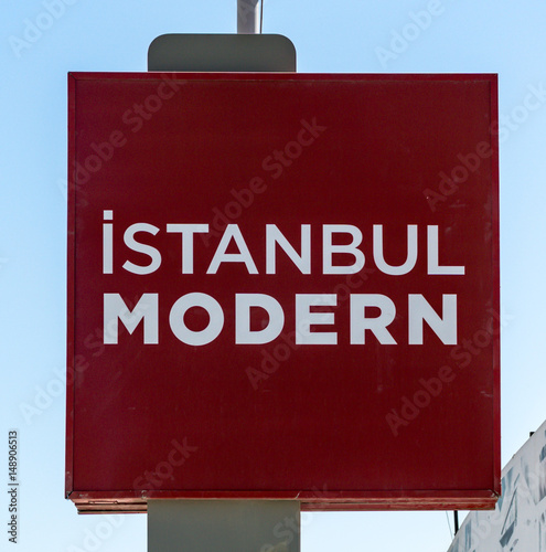 Canvas Print istanbul, Turkey - April 29, 2017: Sign of Istanbul modern - Istanbul museum of