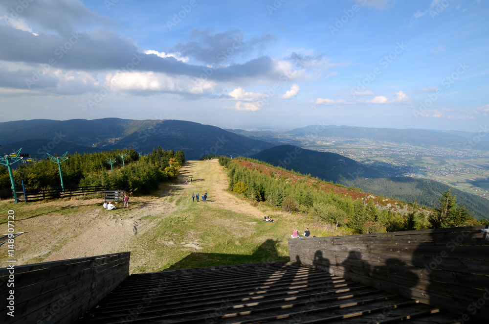 View of Beskid from Skrzyczne, Poland