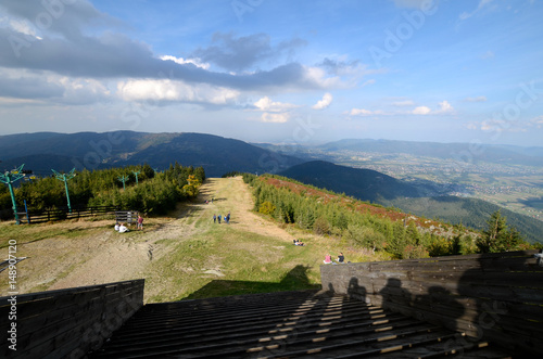Obraz na płótnie View of Beskid from Skrzyczne, Poland w salonie