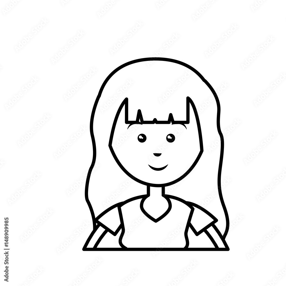 happy woman cartoon icon over white background. vector illustration happy woman cartoon icon over white background. vector illustration