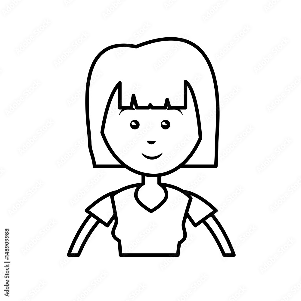 happy woman cartoon icon over white background. vector illustration