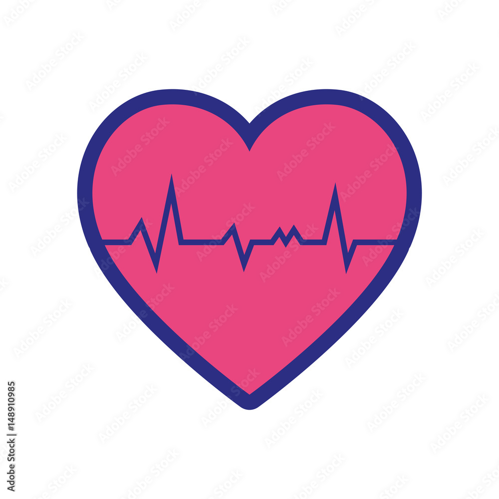 pink cardio heart icon over white background. vector illustration pink cardio heart icon over white background. vector illustration