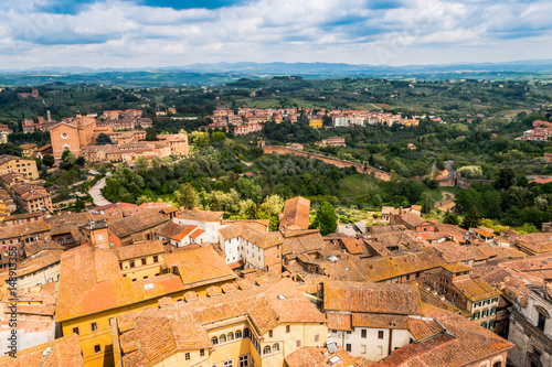 Vue de Sienne en Toscane du haut de la Torre del Mangia © Gerald Villena