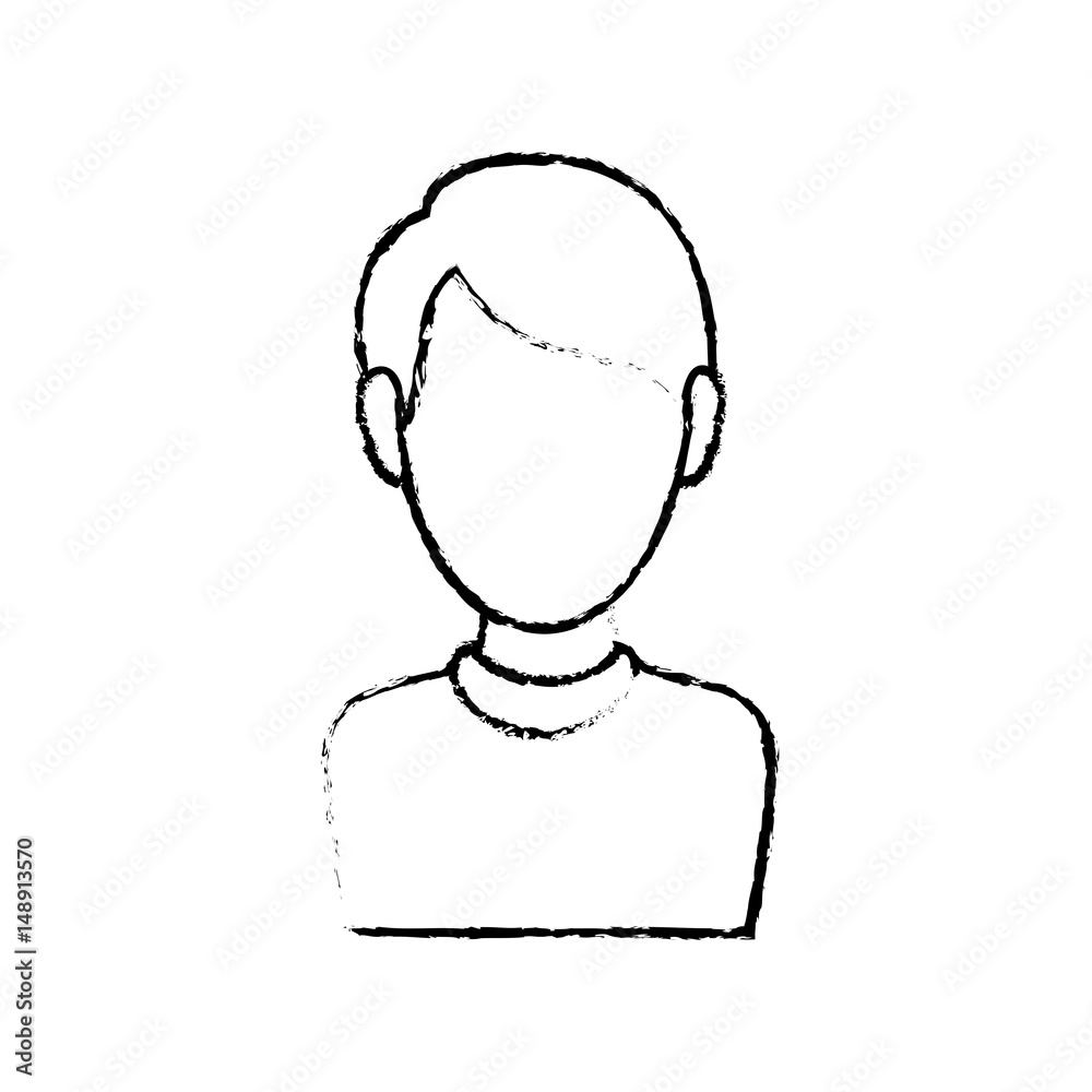 man avatar icon over white background. vector illustration