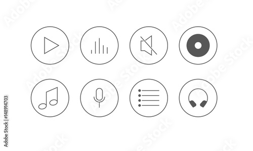 8 Music Icons - Flat Icons Audio photo