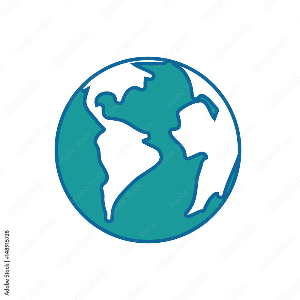 earth planet icon over white background. vector illustration