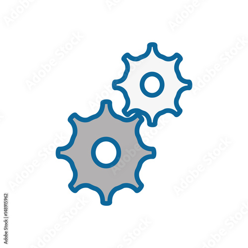 gear wheels icon over white background.v ector illustration