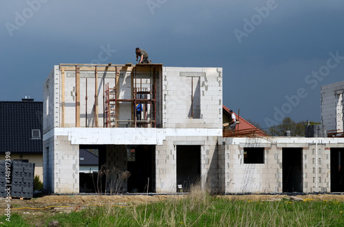 Obraz na płótnie Construction of the house w salonie
