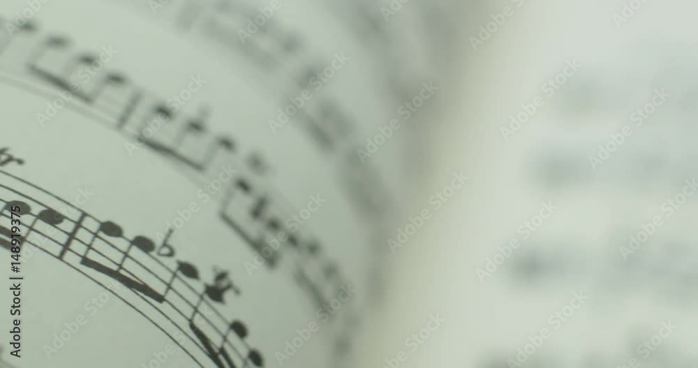 Music notes macro closeup