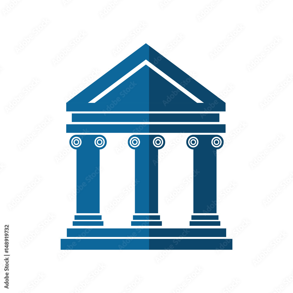 Fototapeta premium bank building icon over white background. vector illustration