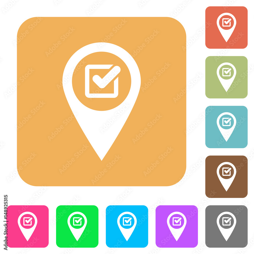 Checkpoint GPS map location rounded square flat icons Checkpoint GPS map location rounded square flat icons