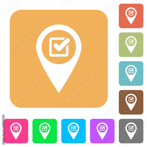 Checkpoint GPS map location rounded square flat icons