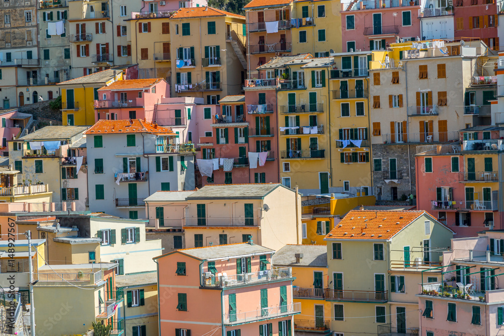 Colourfu houses in l Manarola Terre, Italy